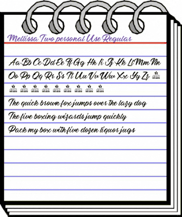 Mellissa Two personal Use Regular animated font preview