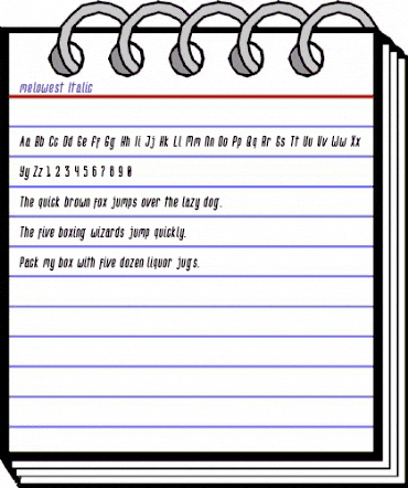 melowest Italic animated font preview