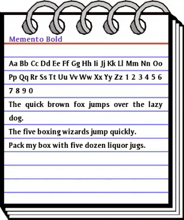 Memento Bold animated font preview