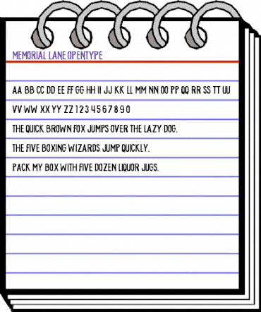 Memorial Lane Regular animated font preview