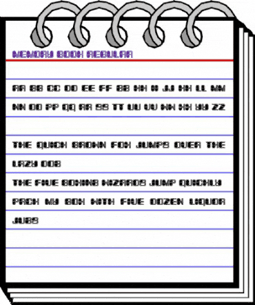 Memory Book Regular animated font preview