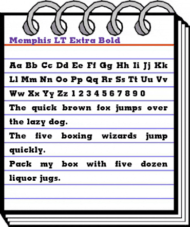 Memphis LT ExtraBold Regular animated font preview