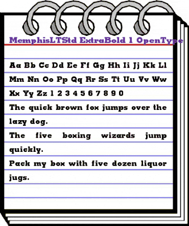 Memphis LT Std Extra Bold animated font preview