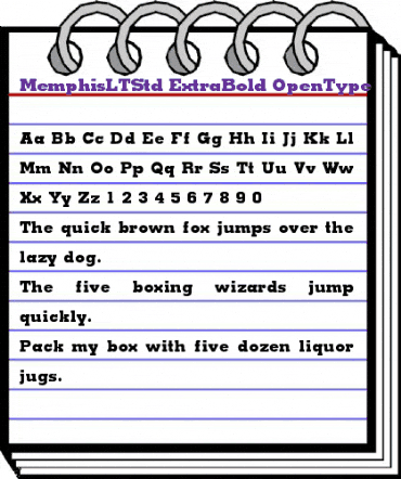 Memphis LT Std Extra Bold animated font preview