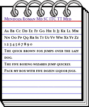 Mendoza Roman Md SC ITC TT Med animated font preview