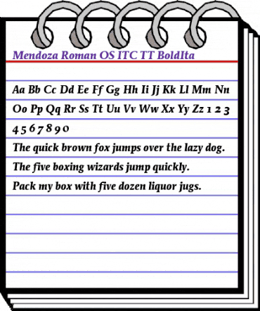 Mendoza Roman OS ITC TT BoldIta animated font preview