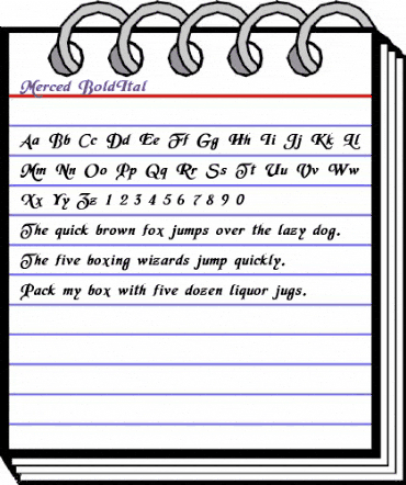 Merced-BoldItal Normal animated font preview