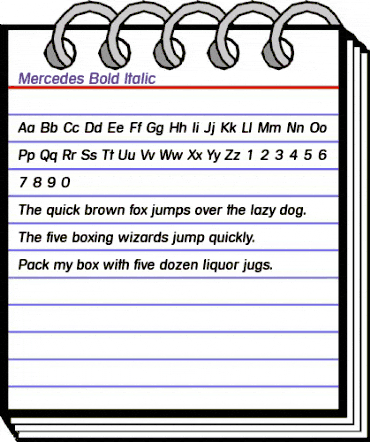 Mercedes Bold Italic animated font preview