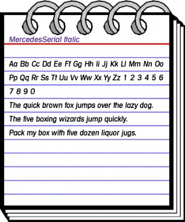 MercedesSerial Italic animated font preview