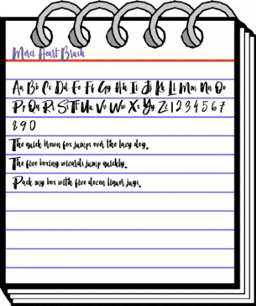Merci Heart Brush Regular animated font preview