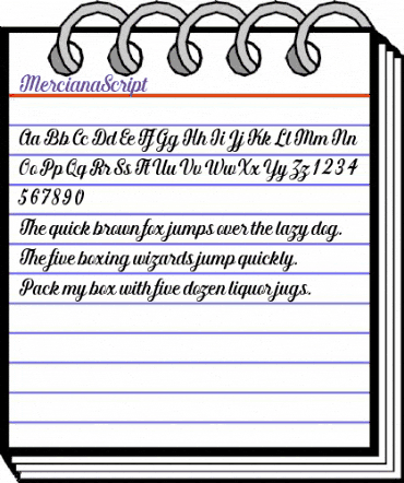 Merciana Script Regular animated font preview