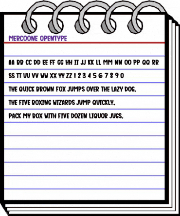 Mercoone Regular animated font preview