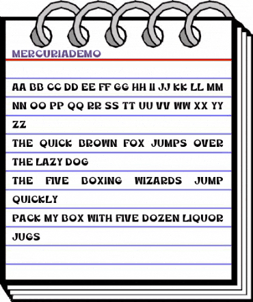 MercuriaDemo Regular animated font preview