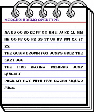 MercuriaDemo Regular animated font preview