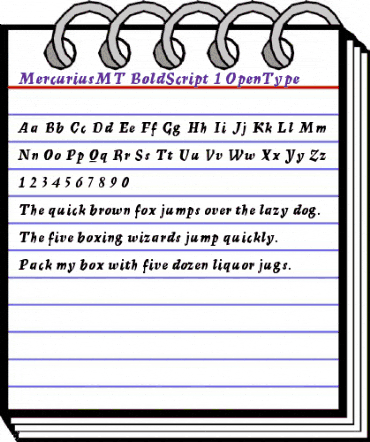 Mercurius MT Bold Script animated font preview
