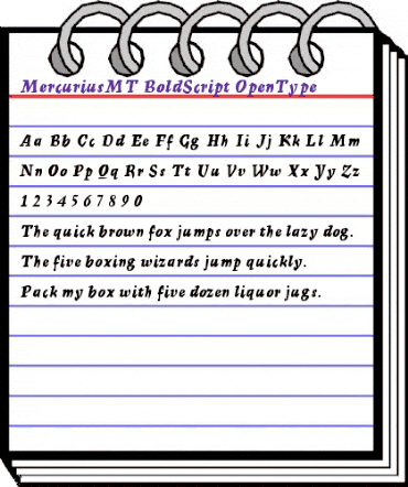 Mercurius MT Bold Script animated font preview