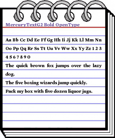 Mercury Text G2 Bold animated font preview
