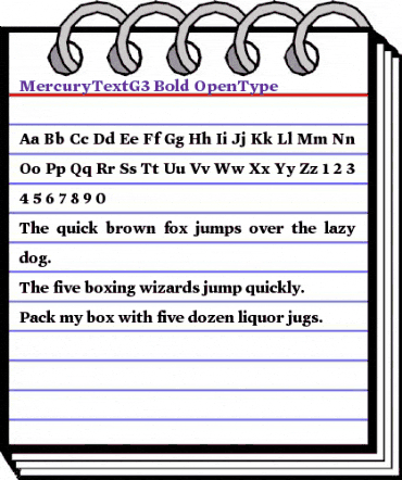 Mercury Text G3 Bold animated font preview