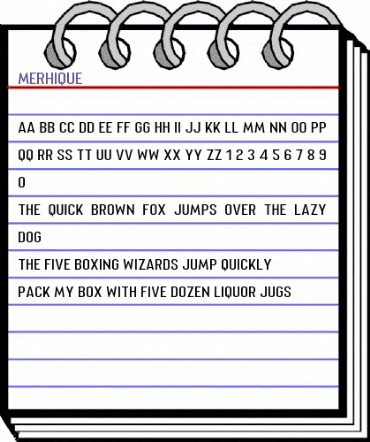 Merhique Regular animated font preview
