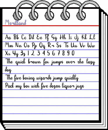 Merilland Regular animated font preview