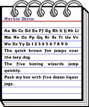 Merkin Skroo Regular animated font preview