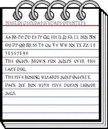 Merlin-DecorativeCaps Regular animated font preview
