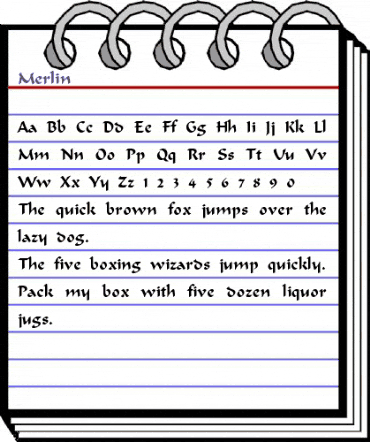 Merlin Regular animated font preview