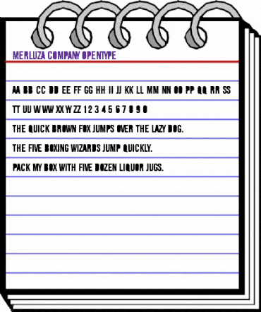 Merluza Company Regular animated font preview