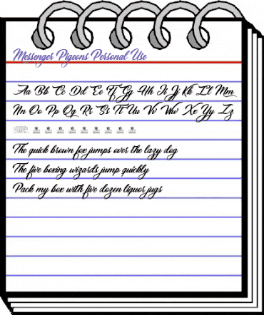 Messenger Pigeons Personal Use Regular animated font preview