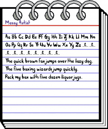 Messy Artist Regular animated font preview