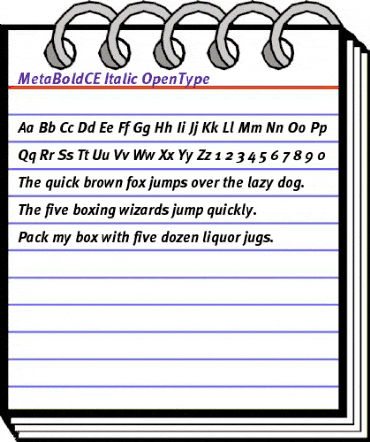 MetaBoldCE Italic animated font preview MetaBoldCE Italic animated font preview