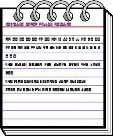 Metallic Sharp Filled Regular animated font preview
