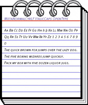 MetaNormalCyrLF-ItalicCaps Regular animated font preview