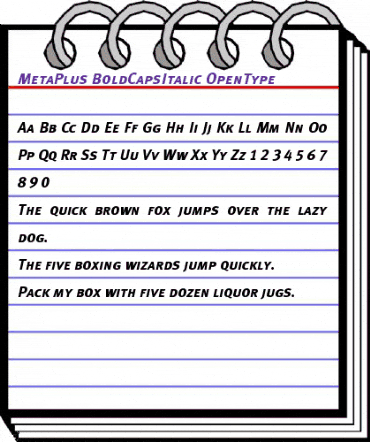 MetaPlus BoldCapsItalic animated font preview