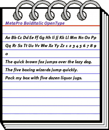 MetaPro-BoldItalic Regular animated font preview