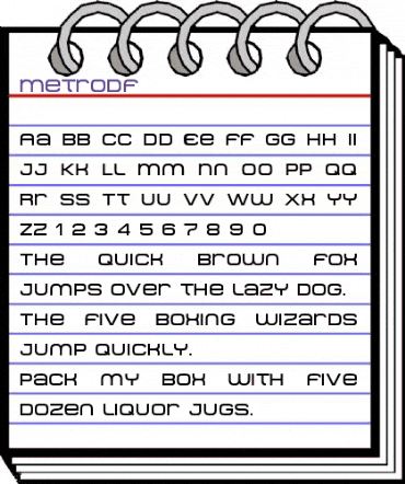 MetroDF Regular animated font preview