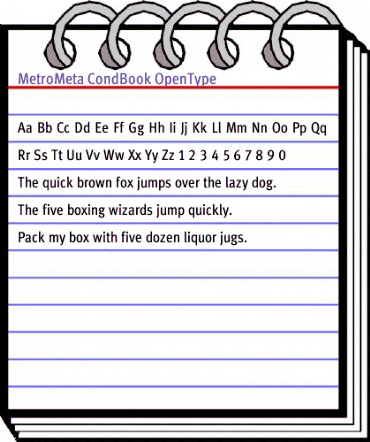 MetroMeta CondBook animated font preview