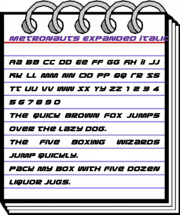 Metronauts Expanded Italic Expanded Italic animated font preview