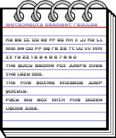 Metronauts Gradient Regular animated font preview