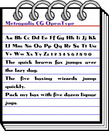Metropolis CG Regular animated font preview Metropolis CG Regular animated font preview