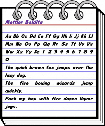 Mettler-BoldIta Normal animated font preview
