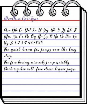 Meuthia Regular animated font preview