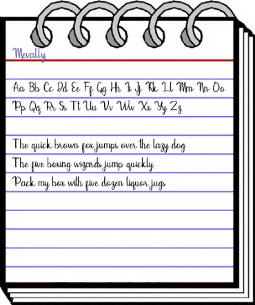 Mevally Regular animated font preview