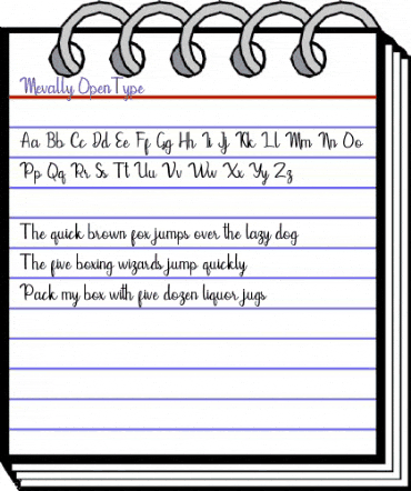 Mevally Regular animated font preview