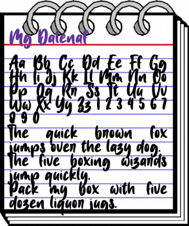 Mg Dalenaf Regular animated font preview
