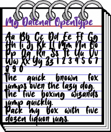 Mg Dalenaf Regular animated font preview