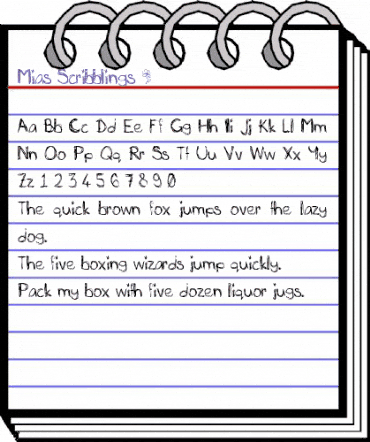 Mia's Scribblings ~ Regular animated font preview