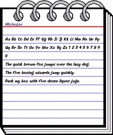 Michegar Regular animated font preview