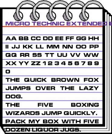 Micro Technic Extended Bold animated font preview