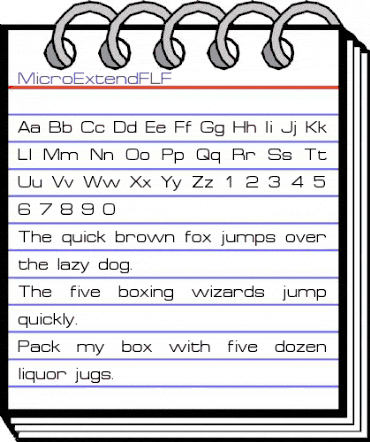 MicroExtendFLF Regular animated font preview